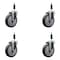 Service Caster 5'' Thermoplastic Rubber Wheel Swivel 7/8'' Expanding Stem Caster Set, 4PK SCC-EX20S514-TPRB-78-4 - alternate 1